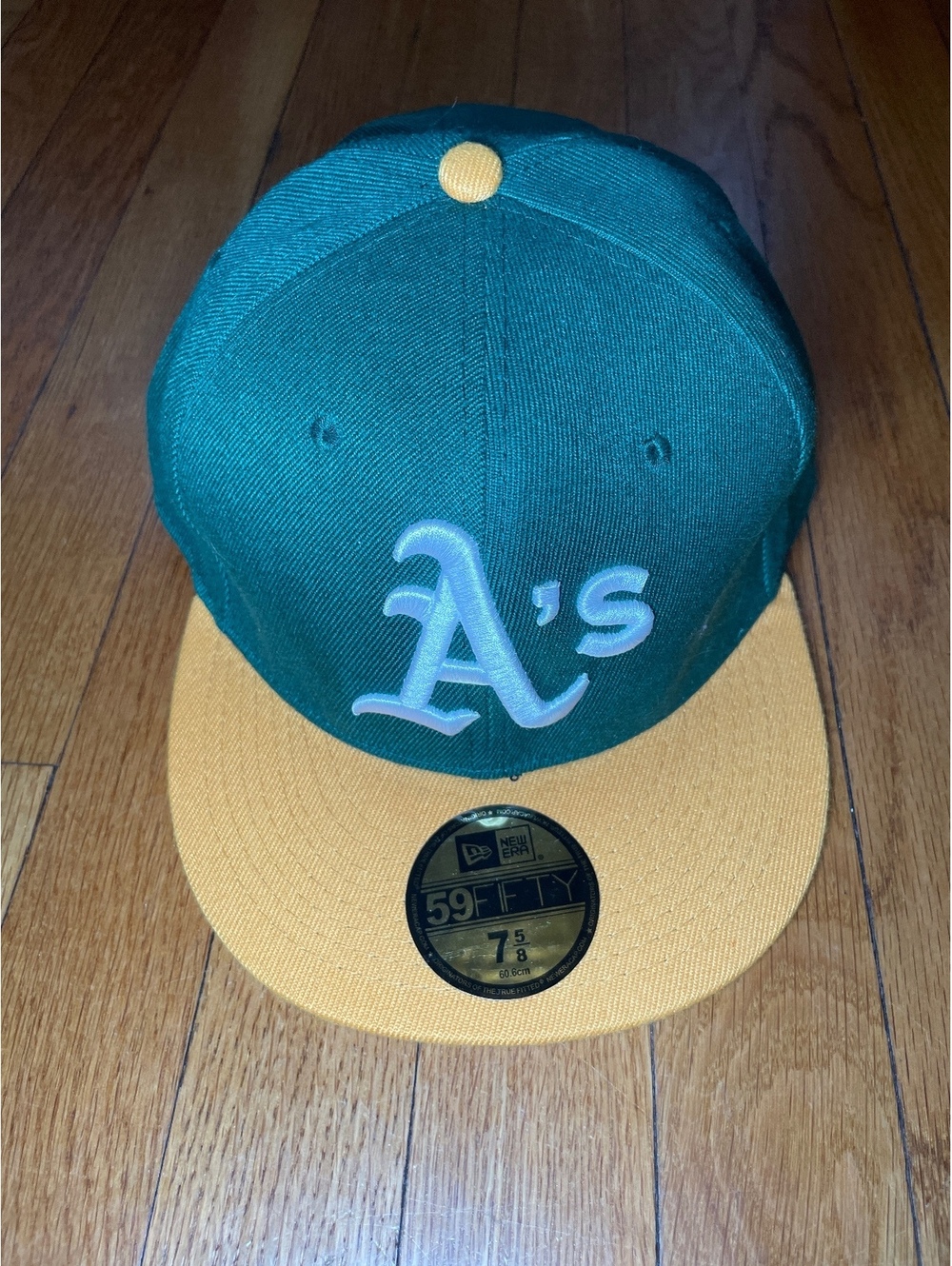 New Era Oakland Athletics A's 59FIFTY Fitted Hat 7 5/8 Green Gold MLB Cap